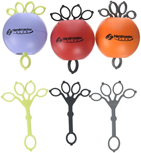 Handmaster Plus Physical Therapy Hand Exerciser - Forearm Exerciser with Stress Relief Ball - Hand Therapy Balls for Training - Finger Exerciser & Strengthener - Multicolored Balls