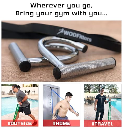 WODFitters Home Gym Handles - Portable Home Gym Workout Equipment for Resistance Bands - Full Body Workout Kit for Home and Travel - KX10 Handle Set (No Bands)