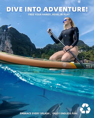 11'6×35" Super Wide Inflatable Stand Up Paddle Board, Ultra Stable SUP Board for Adults, 450lb Capacity with Shoulder Strap, 100L Backpack, Removable US Fin, Floating Paddle, Safety Leash