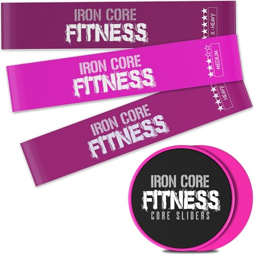 Sculpt Your Dream Glutes and Abs with Mini Loop Resistance Bands and Core Sliders for Working Out– Durable and Portable Equipment for Booty Gains, Core Strength, and Total Body Workouts