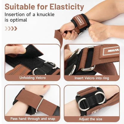 Wrist Straps for Weightlifting, Gym Lifting Straps with D Rings for Cable Machine,Weight Lifting Wrist Wraps for Men Women