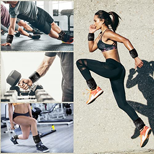 Sportneer Adjustable Ankle Weights for Women and Men 7 lbs/Pair Adjustable Leg Weights with Secure Straps, Strength Training Weighted for Yoga, Walking, Running, Aerobics, Gym, Physical Therapy - color: Black