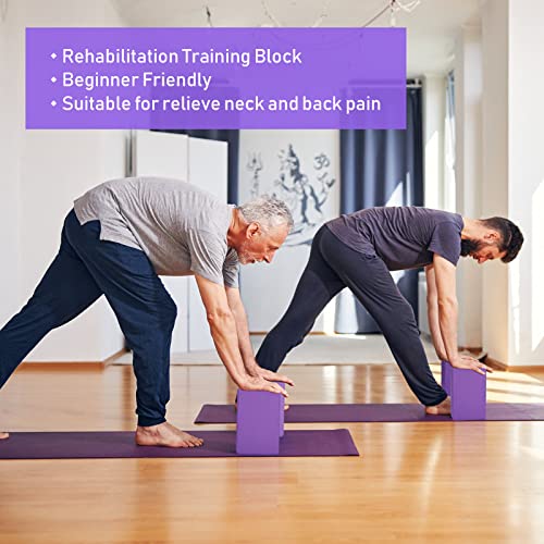 Wettarn 6 Pack Yoga Blocks 9 x 6 x 4 Inch EVA Foam, Lightweight - color: Purple