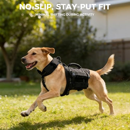 Weighted Dog Vest for Medium and Large Dogs, Adjustable Dog Weight Vest with Weighted Collar, 4 Removable Weight Blocks for Exercise, Walking, Strength Training & Conditioning（L）