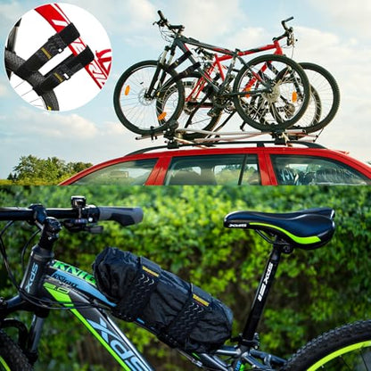 Trilancer Elastic Cinch Straps with Anti-Slip Strips, 5 Size Combo(10-Pack) Heavy Duty Hook and Loop Storage Straps for Extension Cords,Cables, Ropes, Hoses, Bike, RV, Pant Garters,Garage Organization - size: 5 size combo(9''+12"+14''+18"+24")