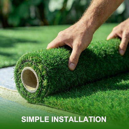 BreezeHug 65' x 3.3' (215 Sq.Ft) Gym Flooring Roll Turf Sports Sled Strips Turf Artificial Fake Grass with Non Slip Backing for Weight Sled Push Gym Equipment Training Indoor Outdoor, Green, 0.4" H