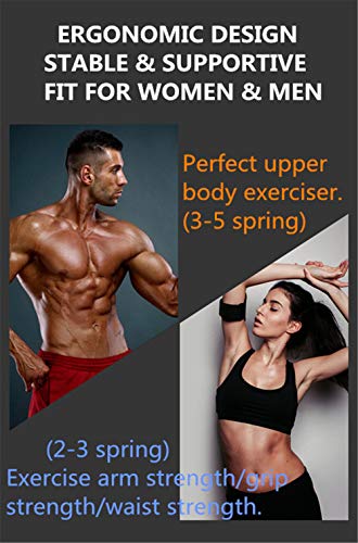 Chest Expander Exercise Resistance Bands Adjustable Hand Gripper Arm Pull Bar Arm Muscle Exerciser with 5 Springs Strength Trainer for Home Gym Muscle Training Exerciser,Red