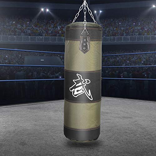 Bnineteenteam Heavy Punching Bag,Training Boxing Bag with Chain for Adults Men Women(Empty) - color: Green, size: 80 cm