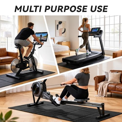 Treadmill Mat for Carpet &Hardwood Floors, 79" × 39.4" 0.16" Thick High Density, Non-Slip Fitness Equipment Mat, Mat for Under Treadmills, Elliptical, Exercise Bikes, Stationary Cycles - size: 78.7"L x 39.4"W x 0.2"Th