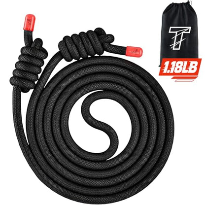 Flow Rope Exercise Jump Rope For Fitness, Working Out, Flow with 9 Ft Adjustable Double Woven Workout Rope For Men, Women, Beginners' Training – Indoor & Outdoor Cardio