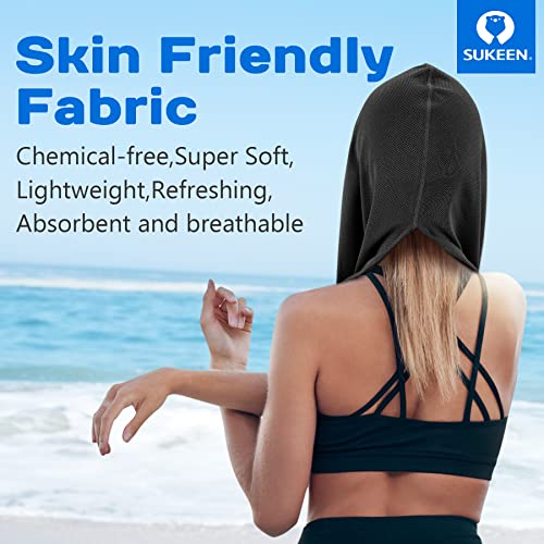 Sukeen Cooling Hoodie Towel for Men, Cooling Towels for Neck and Face, Cools When Wet Cooling Neck Wraps, Sport Workout Camping Cycling Cool Towel for Hot Weather