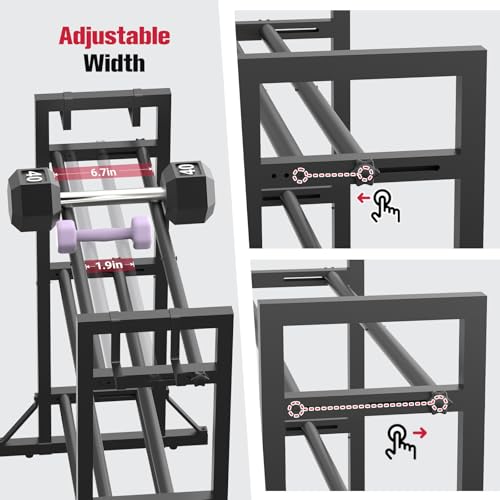 3-Tier Adjustable Dumbbell Rack Stand - Heavy-Duty Carbon Steel Weight Storage Organizer for Home Gym, Easy Assembly, 450 lb Capacity for Dumbbells & Kettlebells