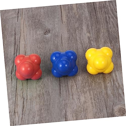 BESPORTBLE Red Hexagonal Reaction Ball for Agility Training Medium Difficulty Silicone Ball for Hand Eye Coordination Reflex Improvement and Speed Development in Sports