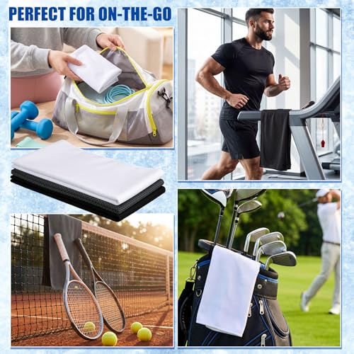 50 Pcs Cooling Towel 40 x 12 Inch Microfiber Workout Towels Breathable Chilly Towel Ice Cool Cold Towels Bulk Fast Drying Absorbent Sweat Rag for Neck Yoga Sports Golf Gym