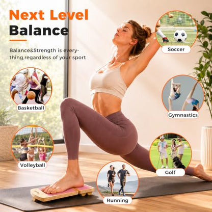 Adjustable Balance Board for Ankle Strengthening & Stability - color: Pink
