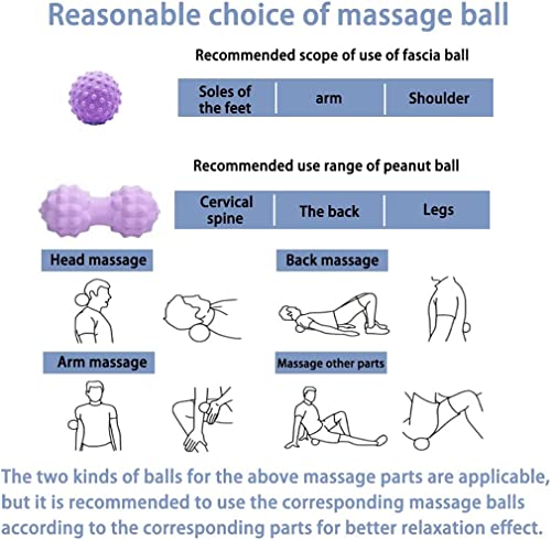 Massage Ball Set, Peanut Massage Ball Double Lacrosse Massage Roller Balls, Acupoint Myofascial Release Muscle Knot Ball, Deep Tissue Trigger Point Therapy Massage Tool for Back Neck Shoulder (Purple)