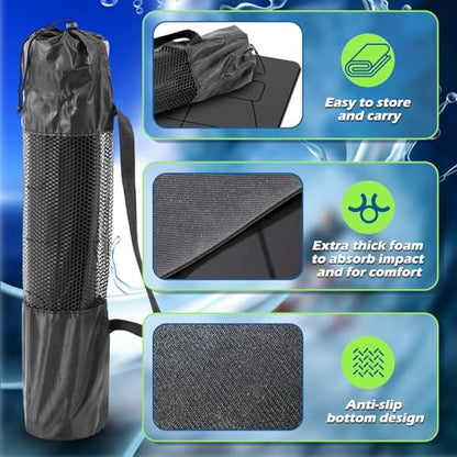 JellyArch Surf Mat for Pop-up Practice Surfing Balance Training 72" x 27" Extra Large Multi-purpose Foldable Rubber Yoga Mat Non Slip with Bag for Women Men Surfing Gifts Pilates Fitness - color: Black
