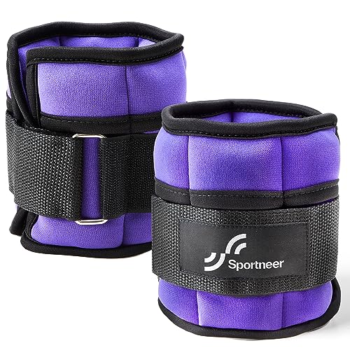 Sportneer Adjustable Ankle Weights for Women and Men 7 lbs/Pair Adjustable Leg Weights with Secure Straps, Strength Training Weighted for Yoga, Walking, Running, Aerobics, Gym, Physical Therapy