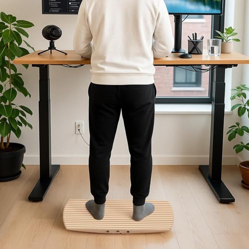 Ergonomic Wobble Balance Board,Office Balance Beam – Dual-Use for Office & Fitness,Core Trainer for Surfing, Skiing, Skateboarding,Improves Balance & Strength,Anti-Fatigue for Standing Desks