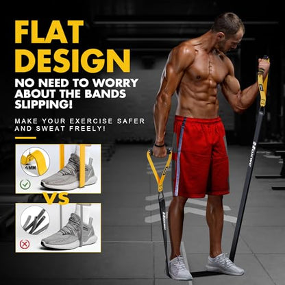 Resistance Bands, Heavy Duty Pull Up Resistance Band with Door Anchor, Handles, Exercise Bands for Working Out Men&Women, Ideal for Pull Up, Muscle Training, Physical Therapy, and Home Workouts