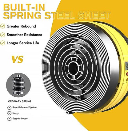 Ab Roll Wheel with Build in Spring Steel Sheet, 3 Levels Resistance Automatic Rebound Abdominal Wheel with Display, Smoothier Resistance, Ultra-wide Wheels, Knee Pad, Longer Service Life