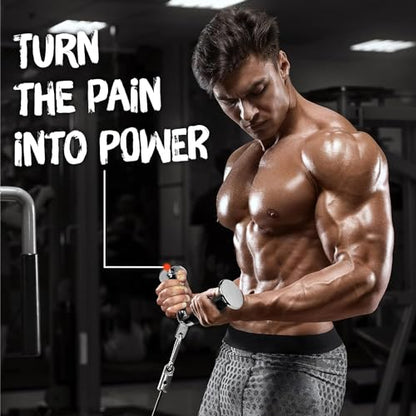 Yes4All Cable Machine Attachment, Row Handles, Tricep Rope, Straight Bar, V Bar, LAT Pulldown Accessories Load 880 LB for Home Gym - color: F. V Bar - Rubber
