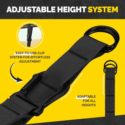 Pull Up Assistance Bands - 4 Heavy Duty Pull Up Bands with Adjustable Strap and Foot Rest - Stackable Pull Up Assist Band Set for Pull Up Bar - Resistance Bands for Pull Ups Chin Ups Strength Training - color: Black