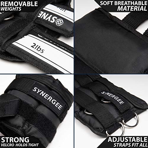 Synergee Comfort Fit Adjustable Ankle/Wrist Weights (Set of 2). Available in 5lb, 10lb & 20lbs. One Size Fits All. - color: c) 20 lbs - 10 lbs per side