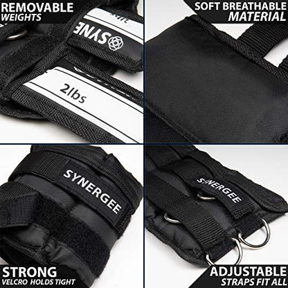 Synergee Comfort Fit Adjustable Ankle/Wrist Weights (Set of 2). Available in 5lb, 10lb & 20lbs. One Size Fits All. - color: c) 20 lbs - 10 lbs per side