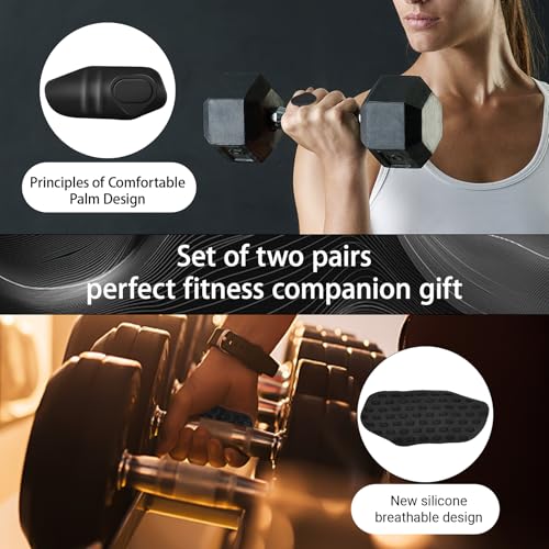 4-PCS Rypt Grip for Weight Lifting Deadlift Rows-Rubber Anti-Slip Ergonomic Lifting Gloves for Men and Women Training Palm Protectors for Gym Intensive Training and Exercise