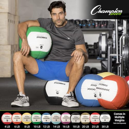 Champion Sports Rhino Promax Wall Balls - Soft Shell Non-Slip Grip for Weightlifting, Plyometrics, Cross Training, & Home Gym