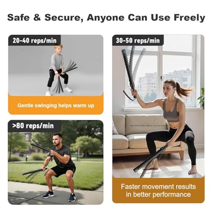 Cordless Battle Ropes with Spring Coated, 20'' Length 1 lb Weight, Portable Detachable Ropeless Battle Rope for Home Office Travel, Full Body Strength Aerobic Rehab