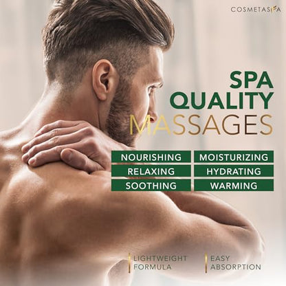 Cosmetasa Massage Oil for Sore Muscle Massage Therapy with Roller - All Natural, Cruelty-Free Massage Oils for Muscle Relaxing & Joint Comfort - Arnica Extract with Lavender & Chamomile Oil (8.8 oz)