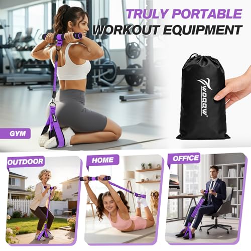 WOQQW Multifunction Pedal Resistance Band with Handle, Upgraded 3 Tube Adjustable Foot Resistance Bands for Core, Arm, Legs, Body Puller Trainer - Sit Up Exercise Equipment for Women Men