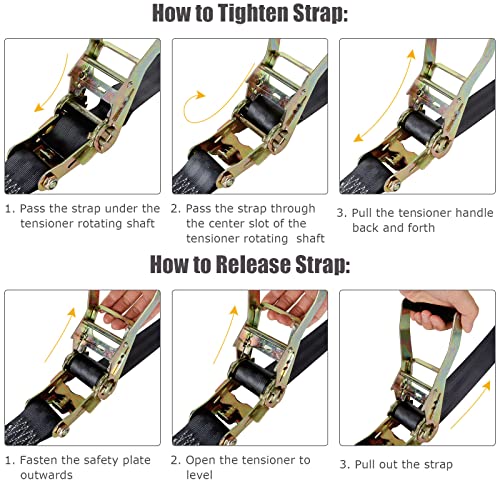 2 Pack 2 Inch Endless Ratchet Strap Heavy Duty 20ft Tie Down Straps Ratchet, 8000 LBS Break Strength, Cargo Ratchet Straps for Motorcycles, Truck, Trailers, Kayaks, Car Roof - color: 2 Pack