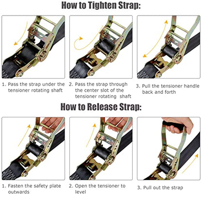 2 Pack 2 Inch Endless Ratchet Strap Heavy Duty 20ft Tie Down Straps Ratchet, 8000 LBS Break Strength, Cargo Ratchet Straps for Motorcycles, Truck, Trailers, Kayaks, Car Roof - color: 2 Pack