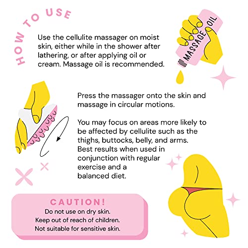 Scala Cellulite Massager Silicone, Bath Scrubber for Smoother Skin Pink - color: Pink