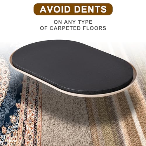 8 Pcs 5 3/4'' x 9 1/2" Furniture Sliders Pads for Hardwood Floors（Coffee） - size: 9 1/2" Oval-8 Pack Coffee