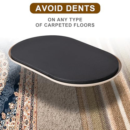 8 Pcs 5 3/4'' x 9 1/2" Furniture Sliders Pads for Hardwood Floors（Coffee） - size: 9 1/2" Oval-8 Pack Coffee