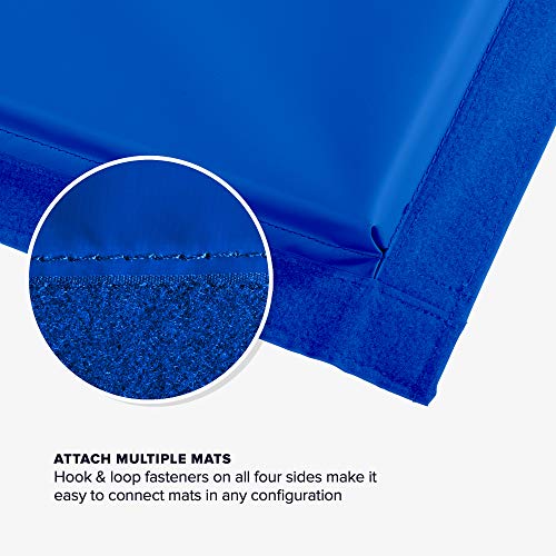 We Sell Mats 4 x 8 ft Folding Exercise Mat, 2 Inch Thick Personal Fitness & Home Gym Mat for Yoga, Pilates, Stretching & Workouts - color: Blue
