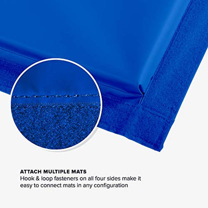 We Sell Mats 4 x 8 ft Folding Exercise Mat, 2 Inch Thick Personal Fitness & Home Gym Mat for Yoga, Pilates, Stretching & Workouts - color: Blue