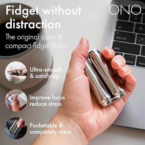 ONO Roller - Handheld Fidget Toy for Adults | Help Relieve Stress, Anxiety, Tension | Promotes Focus, Clarity | Compact, Portable Design (Natural, Junior Size - Stainless Steel) - size: Junior Size, style: Stainless Steel - Natural