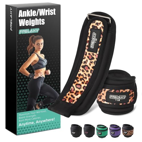 Frelaxy Ankle Wrist Weights for Women Men Kids, Comfy& Adjustable Leg Arm Weights Set for Walking, Gym, Yoga, Pilates, Dance, Cardio & Strength Training 1lb 2lbs 3lbs 1 Pair