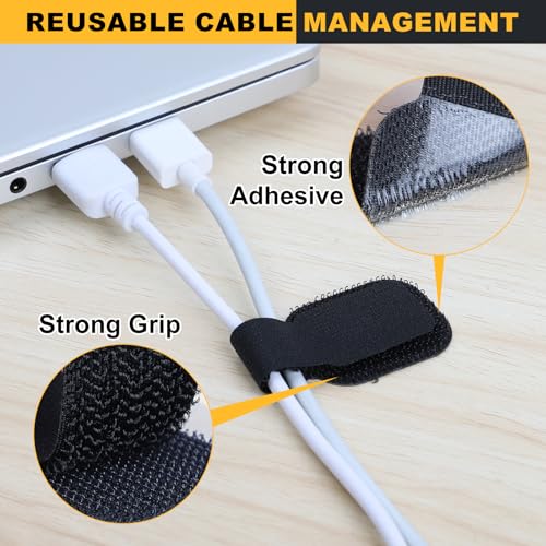 SummerBrite Under Desk Cable Management, Reusable Wire Organizers, 40 Pack - color: Black-40pcs