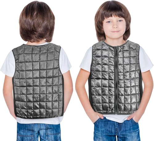 Weighted Vest for Kids, Sensory Support for Children with 2lb Weights, Breathable & Washable for Active Play (Grey) - size: Medium(Ages 5-9)