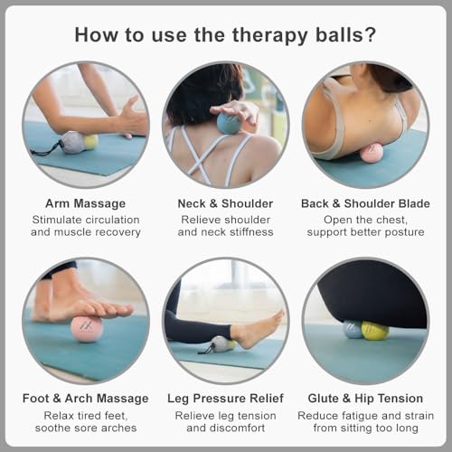 Therapy Massage Balls (2-Pack), High-Density Fascia Balls for Targeted Muscle Relaxation & Daily Recovery - Soothing Pink + Dawn Yellow (50D+50D)