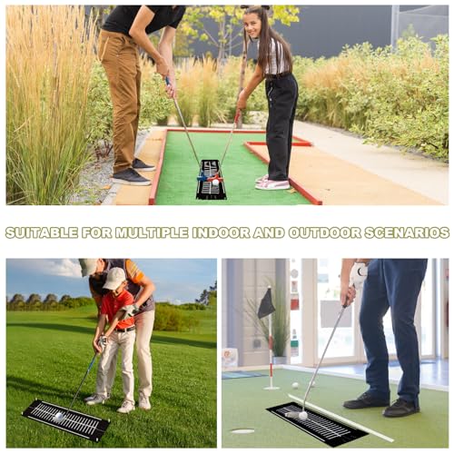 Golf Putting Mats Practice Indoor 30 x 8.27 Inch Golf Putting Practice Training Aid Alignment Track Green Mat Exercise Putter Training Supplies - color: Black