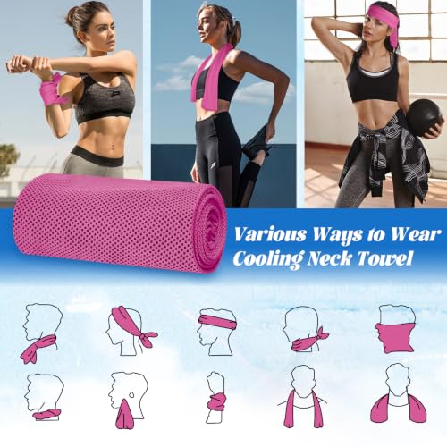 PAWPRO 4 Packs Soft Breathable Cooling Towels for Neck and Face(40"x12") - color: Multicolor-2