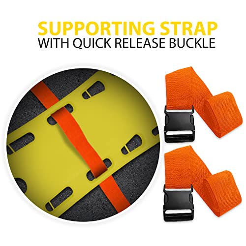 SURGICAL ONLINE First Responder EMT Backboard Spine Board – Complete Emergency Kit with Head Immobilizer, Deluxe Trauma Bag, and Spider Straps, Ideal for EMS, Firefighters (Yellow)