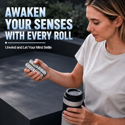 Handheld Fidget Toy, Metal Hand Roller Thumb-Press Massage Style Pain for Adult Relieve Stress Anxiety Tension, Office Travel Classroom, Novelty Gifts for Friends - Sliver - color: Silver